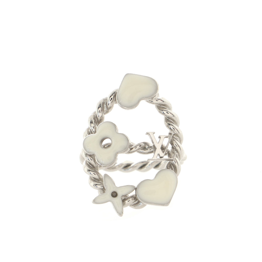 Louis Vuitton Sweet Monogram Ring Metal and Enamel Silver 971712