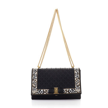 Salvatore Ferragamo Ginny Crossbody Bag Embellished Satin Medium