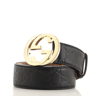 Gucci Interlocking G Belt Guccissima Leather Wide