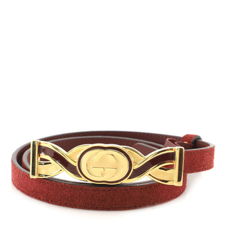 Gucci Interlocking-G Buckle Belt Suede Thin