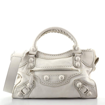 Balenciaga City Giant Brogues Bag Leather Medium