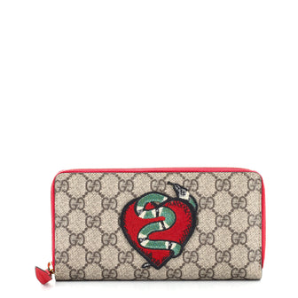 Gucci Zip Around Wallet GG Coated Canvas with Applique