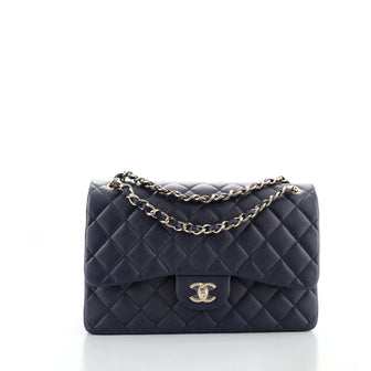Chanel Classic Double Flap Bag Quilted Caviar Jumbo