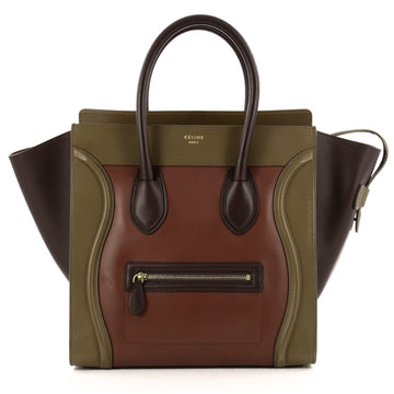 Celine Tricolor Luggage Handbag Leather Mini