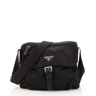 Prada Buckle Messenger Bag Tessuto Small