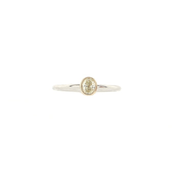 Tiffany & Co. Bezet Oval Ring Platinum and 18K Yellow Gold with Yellow Diamond 0.30CT