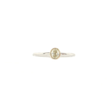 Tiffany & Co. Bezet Oval Ring Platinum and 18K Yellow Gold with Yellow Diamond 0.30CT