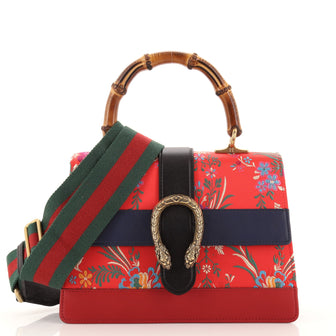 Gucci Dionysus Bamboo Top Handle Bag Floral Jacquard with Leather Medium
