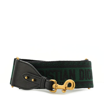 Christian Dior Logo Shoulder Strap Embroidered Canvas