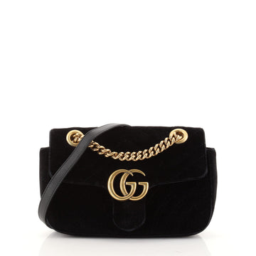 Gucci GG Marmont Flap Bag Matelasse Velvet Mini