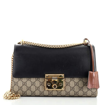 Gucci Padlock Shoulder Bag GG Coated Canvas and Leather Medium