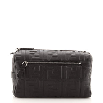 Fendi Cosmetic Case Zucca Embossed Leather Small