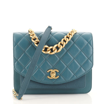 Chanel Chain Handle Flap Bag Quilted Calfskin with Caviar Small