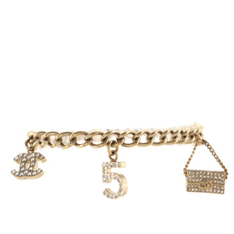 Chanel CC Charms Chain Bracelet Metal with Crystals