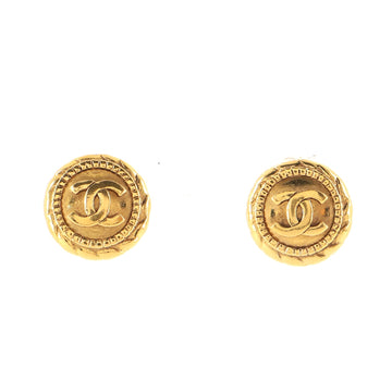 Chanel Vintage Round CC Clip-On Earrings Metal