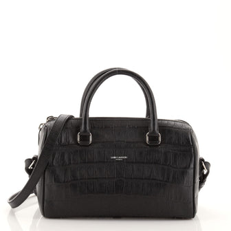 Saint Laurent Classic Baby Duffle Bag Crocodile Embossed Leather