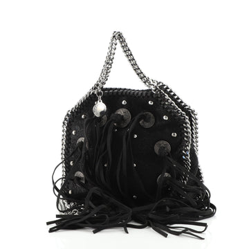 Stella McCartney Falabella Fringe Fold Over Crossbody Bag Studded Shaggy Deer Tiny