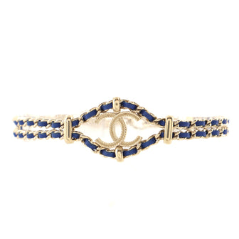 Chanel Chain CC Logo Bracelet Metal with Leather