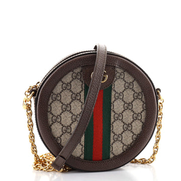 Gucci Ophidia Round Shoulder Bag GG Coated Canvas Mini
