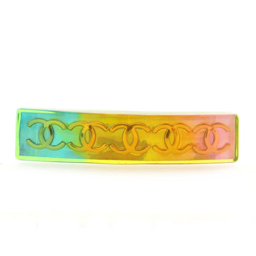 Chanel CC Holographic Hair Barrette Metal and Resin Thin