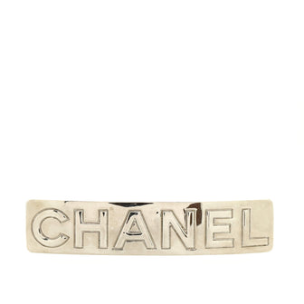 Chanel Logo Hair Barrette Metal Wide