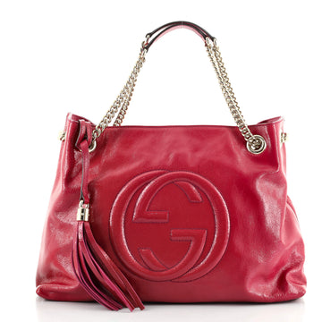 Gucci Soho Chain Strap Shoulder Bag Patent Medium