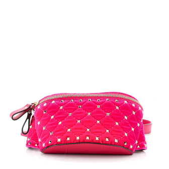 Valentino Rockstud Spike Belt Bag Quilted Velvet