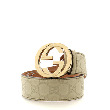 Gucci Interlocking G Belt Guccissima Leather Wide