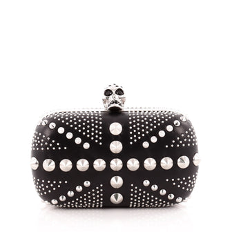 Alexander McQueen Britannia Skull Box Clutch Studded Leather Small