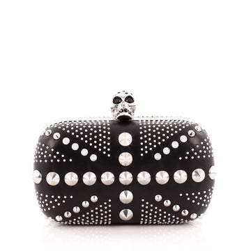 Alexander McQueen Britannia Skull Box Clutch Studded Leather Small