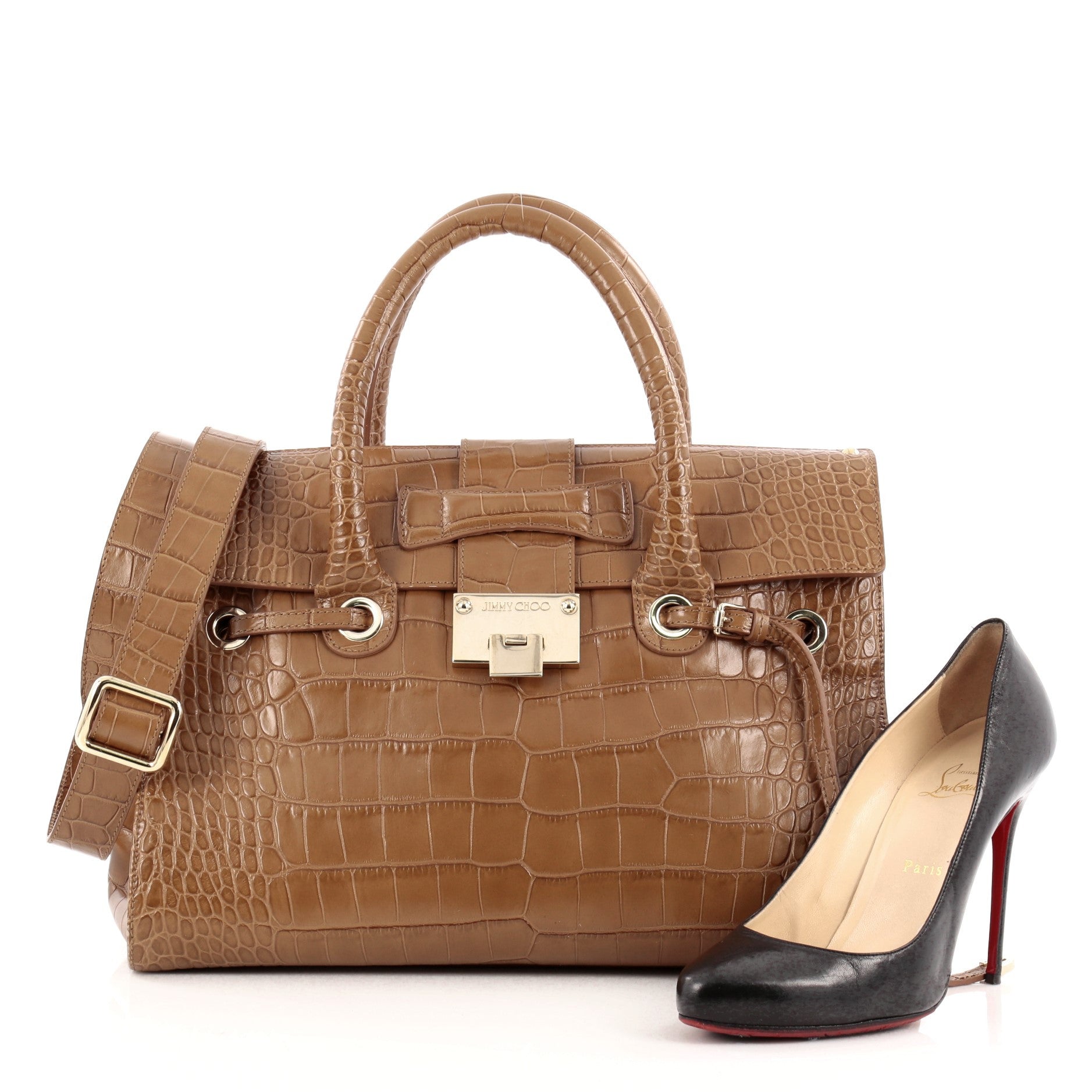 Buy Jimmy Choo Rosalie Convertible Satchel Crocodile Embossed 975306