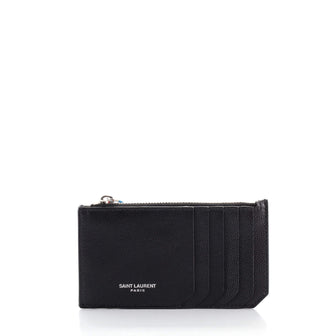 Saint Laurent Fragment Zip Card Holder Leather