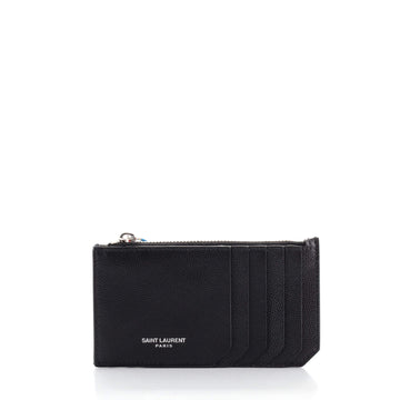Saint Laurent Fragment Zip Card Holder Leather
