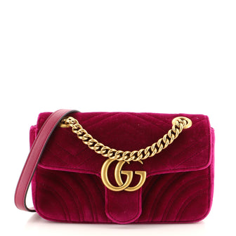 Gucci GG Marmont Flap Bag Matelasse Velvet Mini