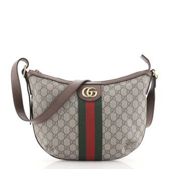 Gucci Ophidia Half Moon Hobo GG Coated Canvas Small