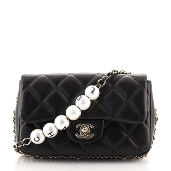 Chanel My Precious Pearls Chain Flap Bag Quilted Lambskin Small