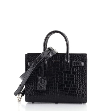 Saint Laurent Sac de Jour NM Bag Crocodile Embossed Leather Nano