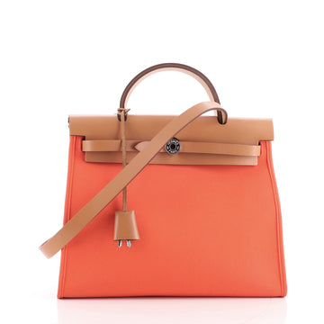 Hermes Herbag Zip Leather and Toile 31