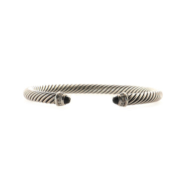 David Yurman Cable Classic Bracelet Sterling Silver with Onyx and Diamonds 5mm