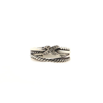 David Yurman X Crossover Ring Sterling Silver with Diamonds