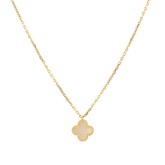 Van Cleef & Arpels Sweet Alhambra Pendant Necklace 18K Yellow Gold and Mother of Pearl