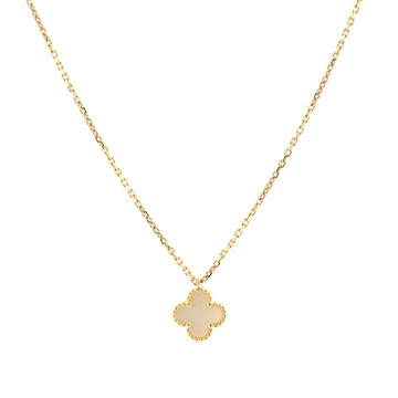Van Cleef & Arpels Sweet Alhambra Pendant Necklace 18K Yellow Gold and Mother of Pearl