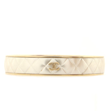 Chanel CC Bangle Bracelet Metal and Quilted Enamel