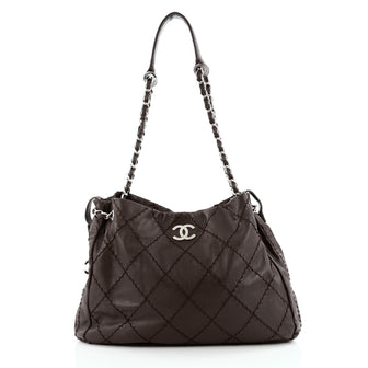 Chanel Expandable Zip Around Tote Quilted Leather Large