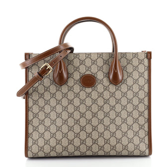 Gucci Structured Top Handle Open Tote GG Coated Canvas Small