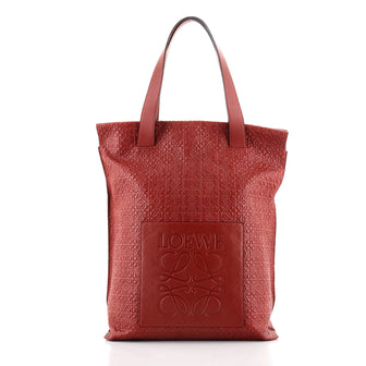Loewe Shopper Tote Anagram Embossed Leather North South