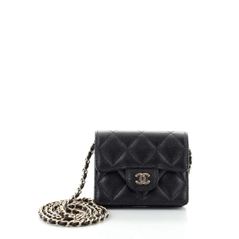 chanel classic flap card holder on chain quilted caviar mini｜TikTok Search