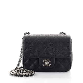 chanel black caviar leather flap bag