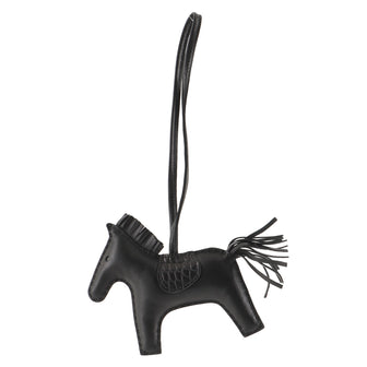 Hermes So Black GriGri Rodeo Touch Bag Charm Leather with Alligator MM