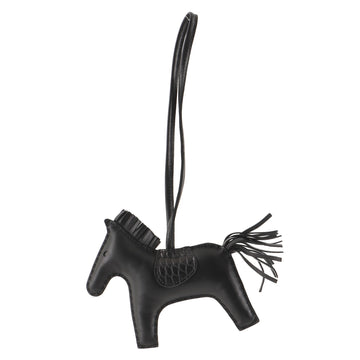 Hermes So Black GriGri Rodeo Touch Bag Charm Leather with Alligator MM